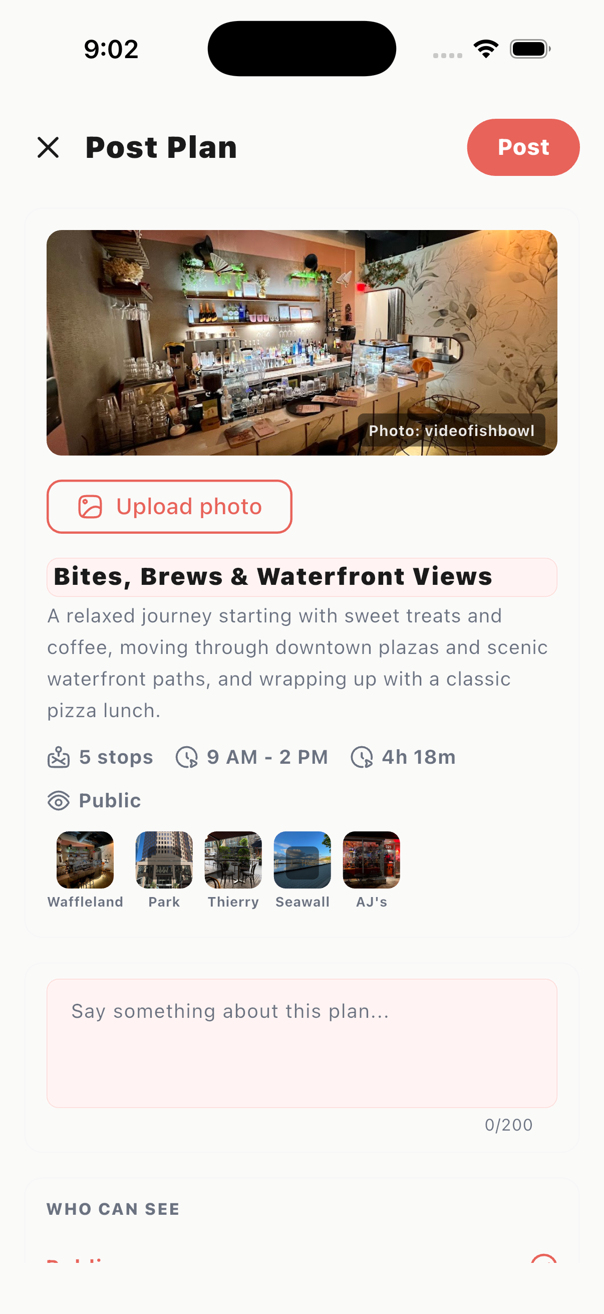 Kanoo shared outing post preview for reusing an existing idea.